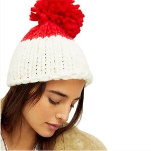 Free People Cozy Up Beenie, Red/White